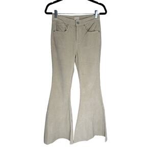 Altar'd State Women's Ella Beige Corduroy Flare Pants sz 24